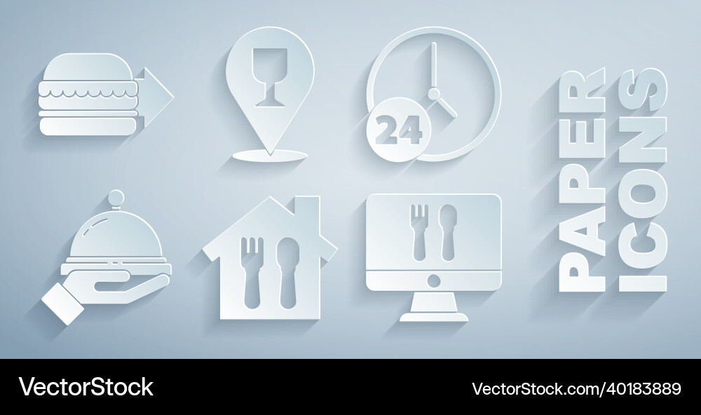 Set online ordering and delivery clock 24 hours Set online ordering and delivery clock 24 hours vector image