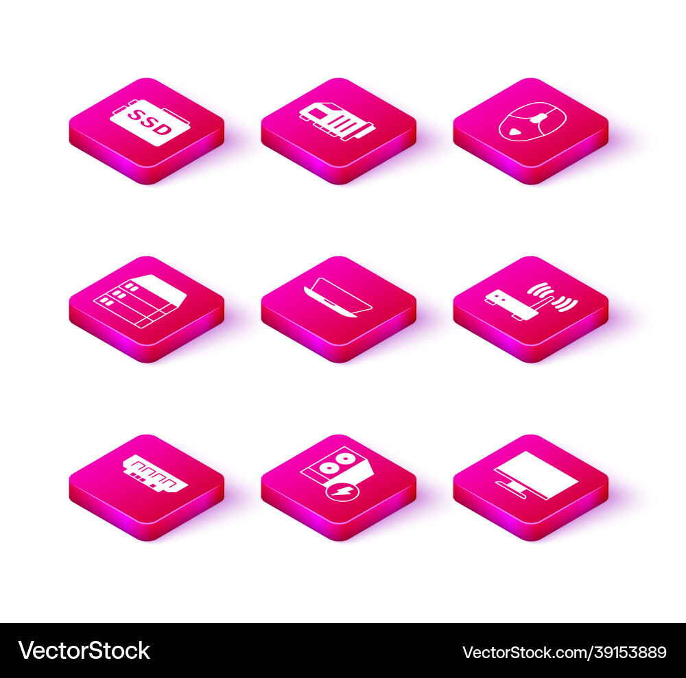 Set ram random access memory case of computer Set ram random access memory case of computer vector image