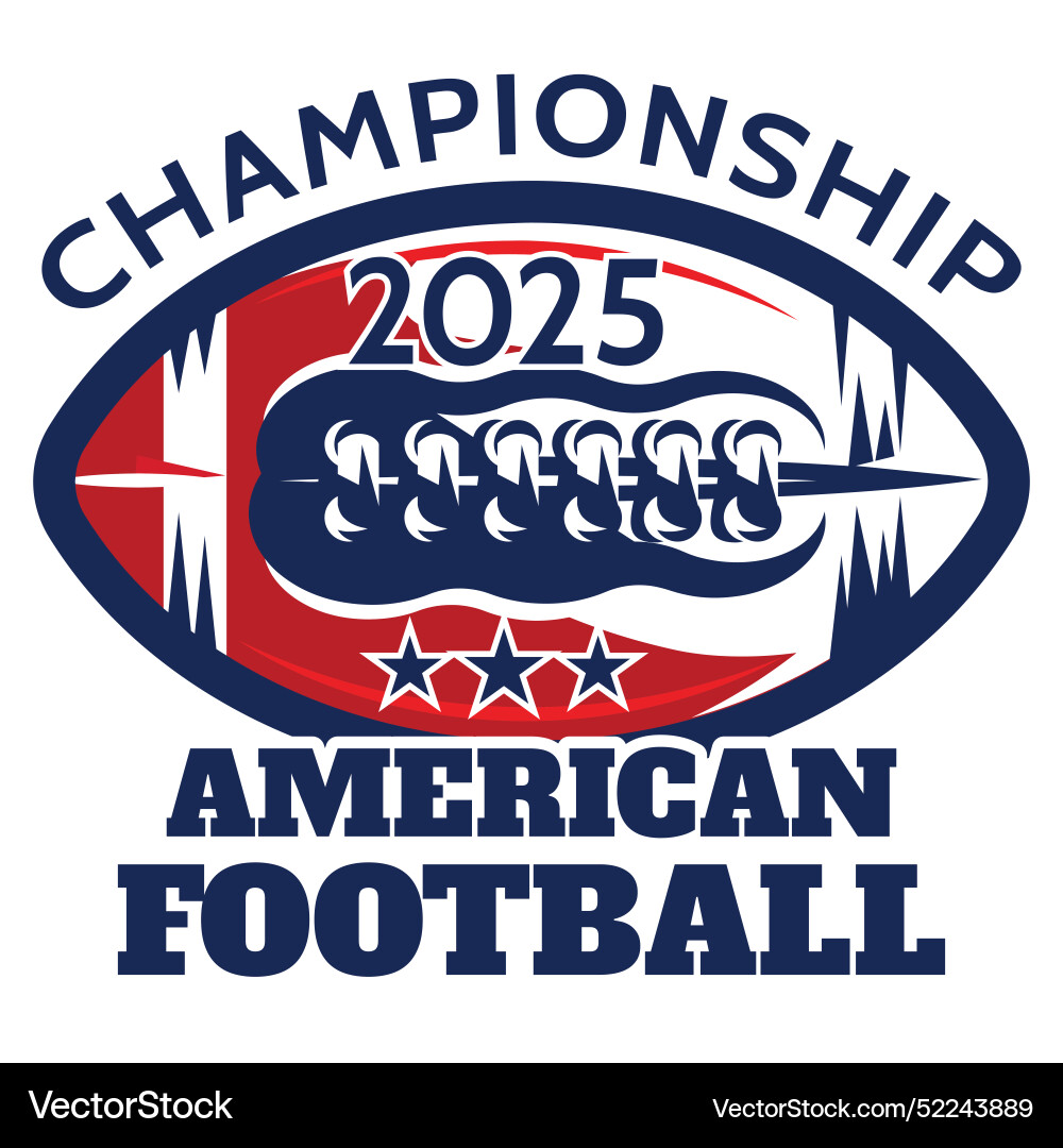 Sports template for american football with ball Vector Image