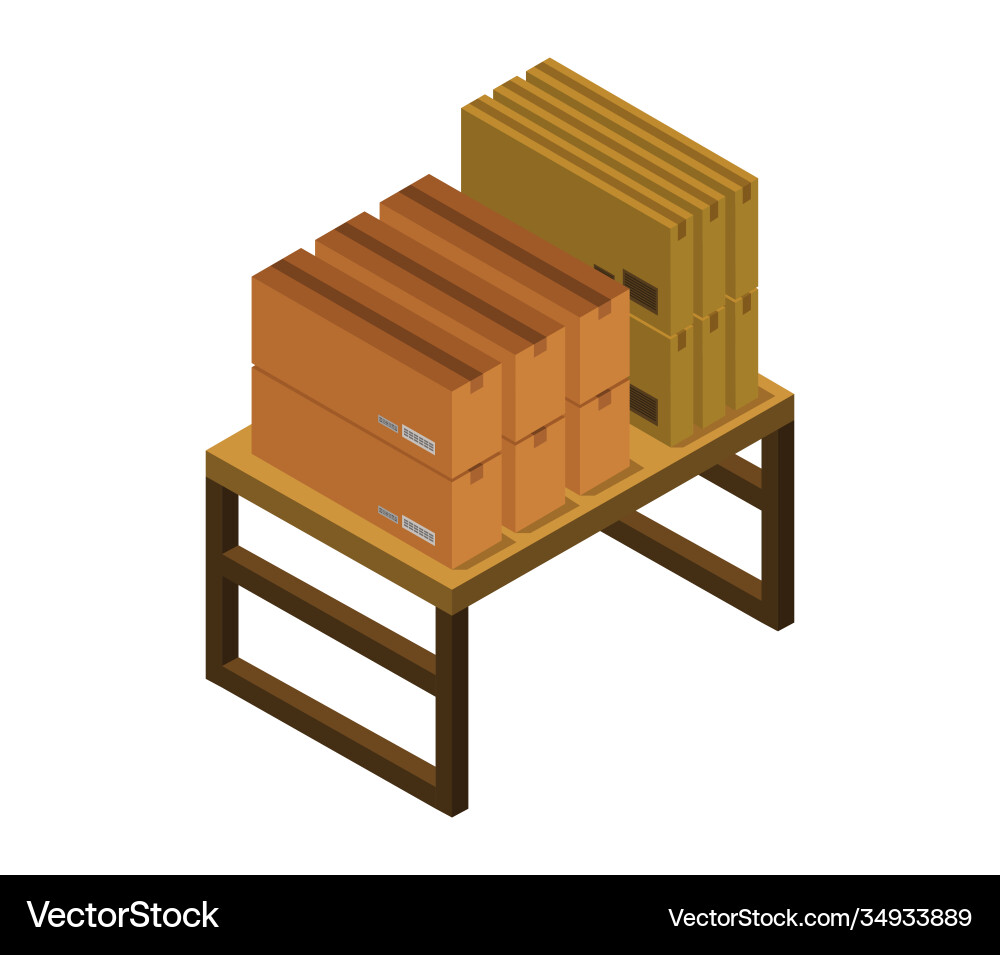 Table with box Vector Image