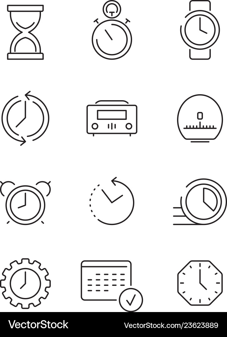 Time symbols calendar clock fast work Royalty Free Vector