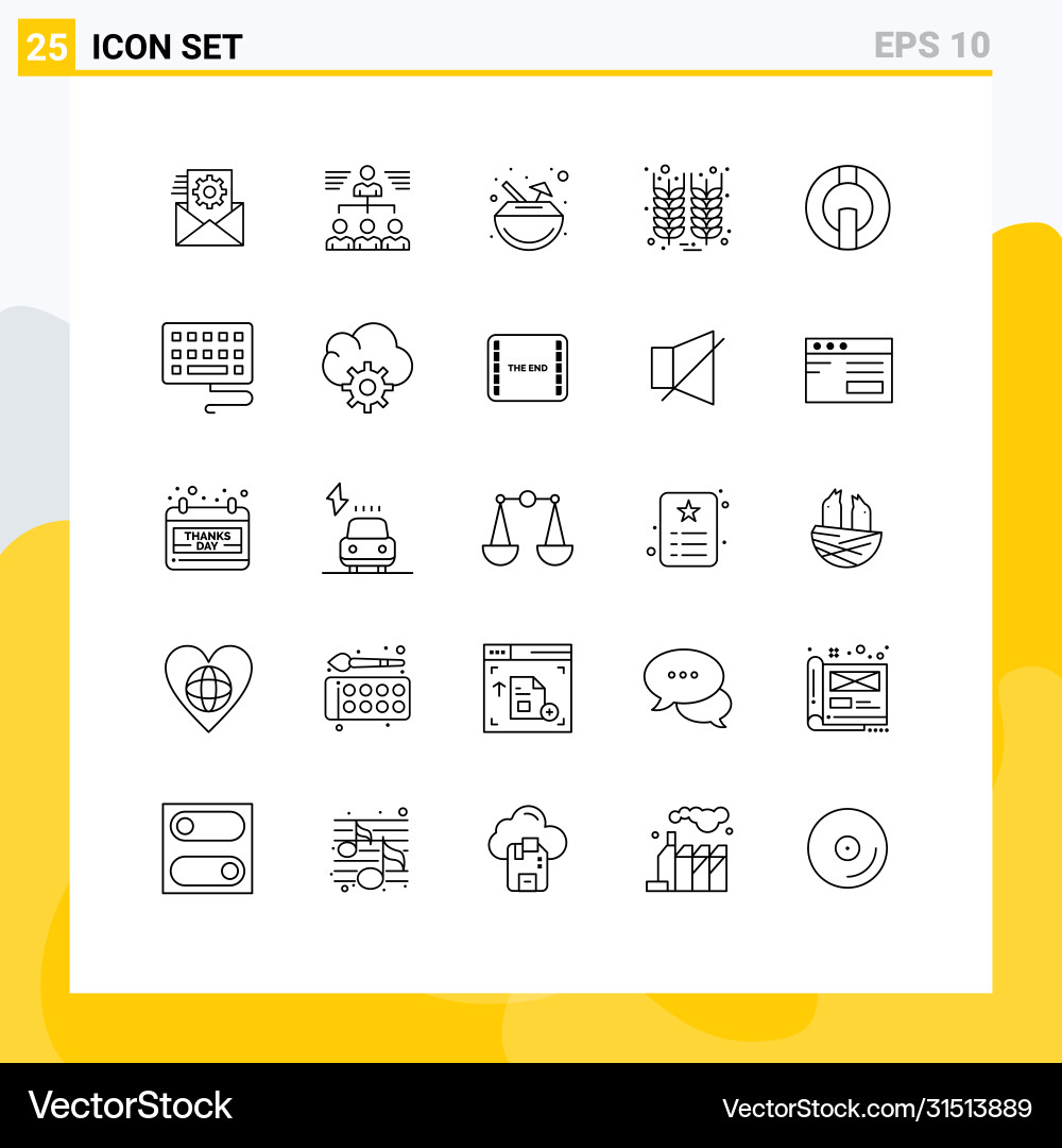 User interface pack 25 basic lines io coin Vector Image