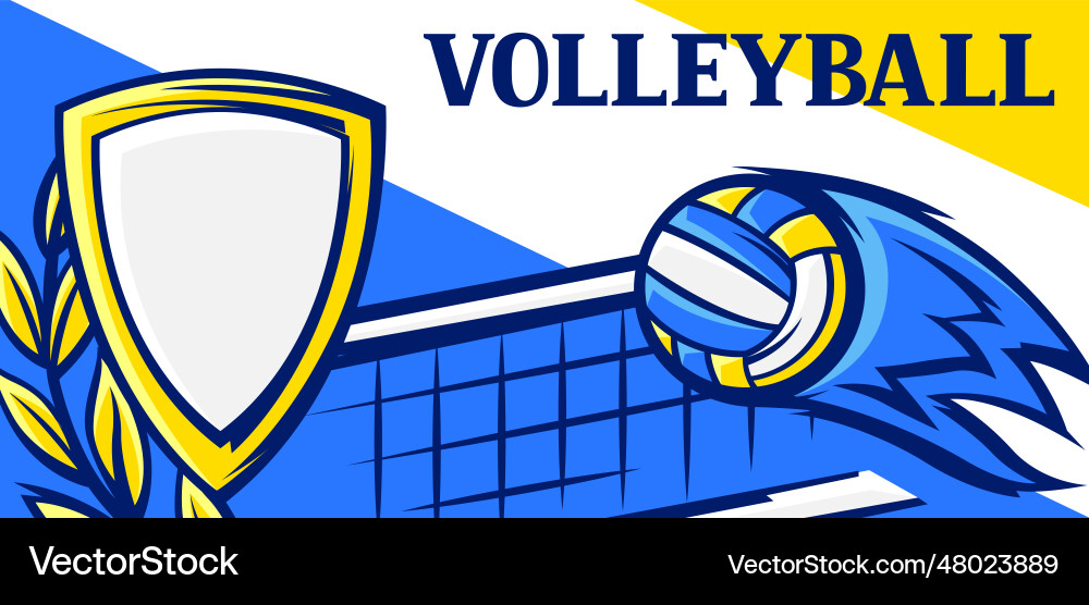 Volleyball Sport Club Background Vector Image