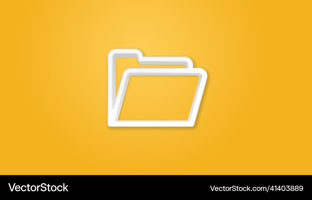 Yellow file folder realistic icon 3d line Yellow file folder realistic icon 3d line vector image