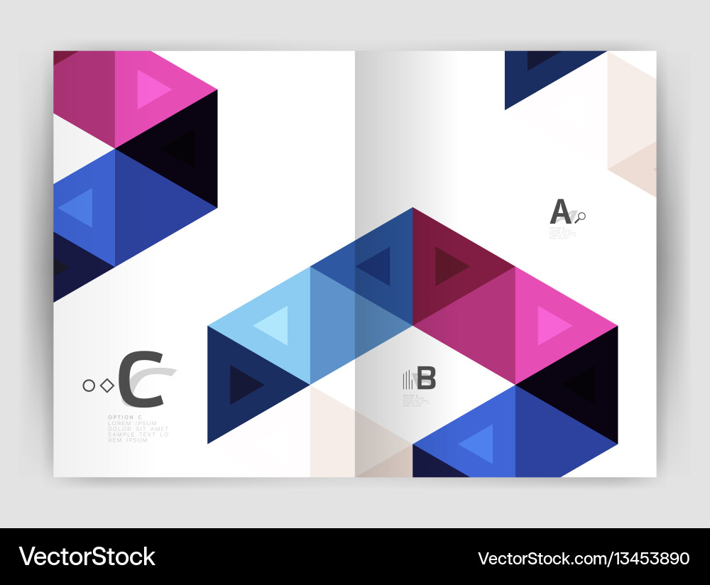 Abstract background with color triangles annual Abstract background with color triangles annual vector image
