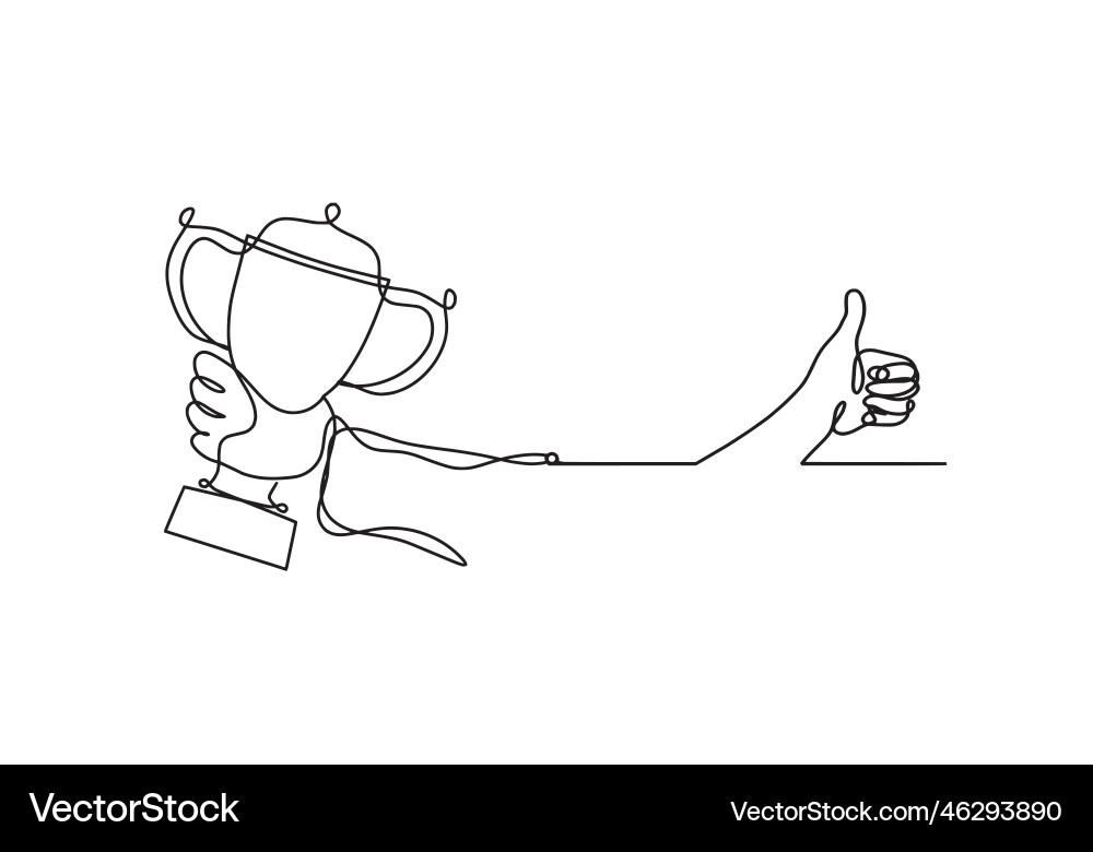 Abstract cup with hand as continuous lines Abstract cup with hand as continuous lines vector image