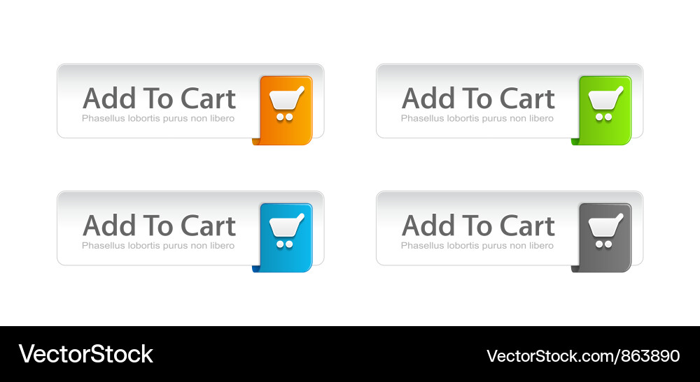 Add to Cart Buttons - Bright & Modern vector image