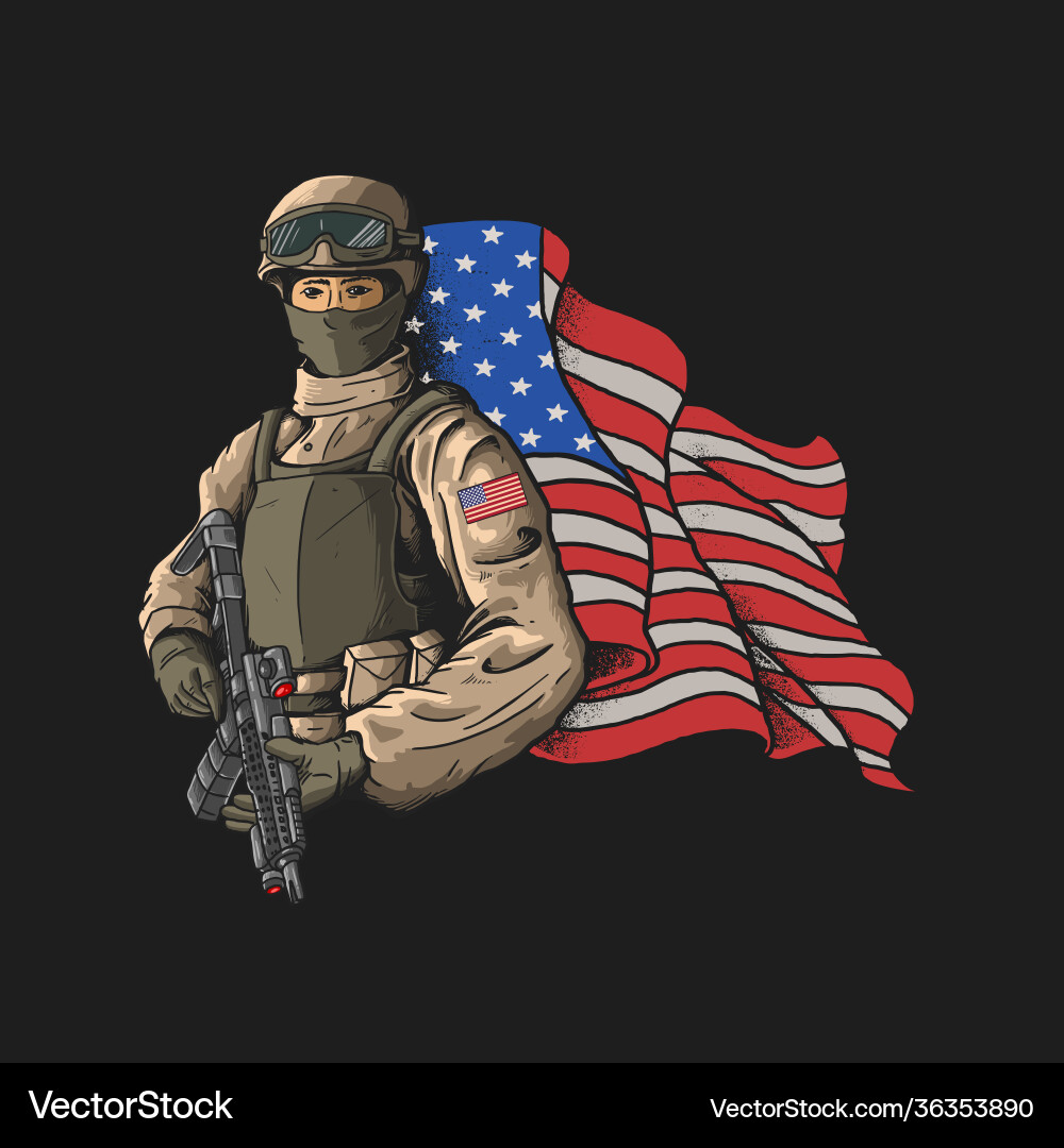 American soldier heroes nation vec American soldier heroes nation vec vector image