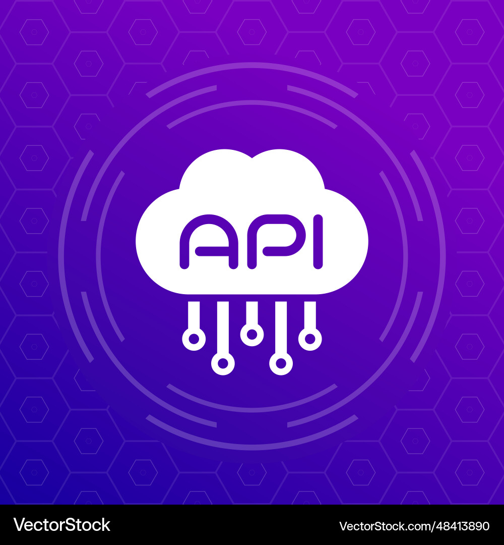 Api icon with cloud design Api icon with cloud design vector image