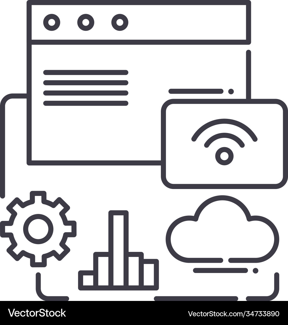 Application program icon linear isolated Application program icon linear isolated vector image