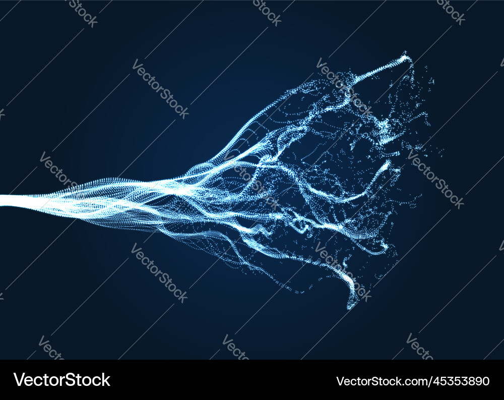 Array with dynamic emitted particles water splash Array with dynamic emitted particles water splash vector image