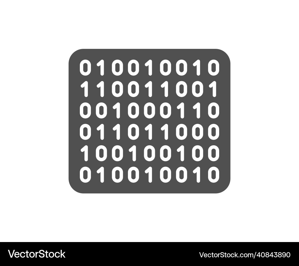 Binary code icon computer machine sign vector image