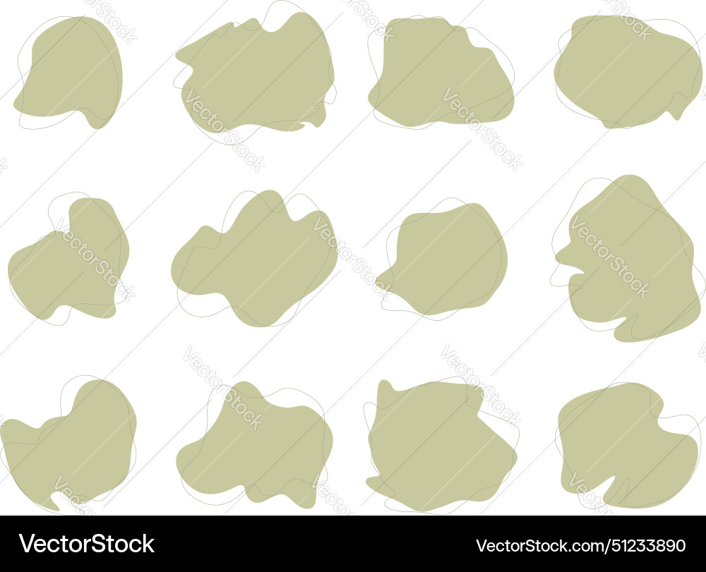 Blobs Flüssigkeit Formen Symbol visuellen Satz Vektorbild