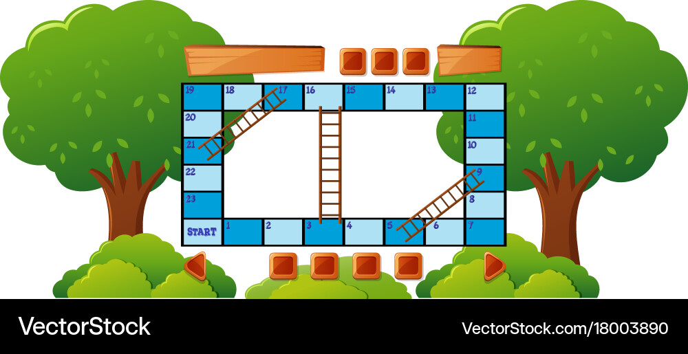 Boardgame template with trees in background Vector Image