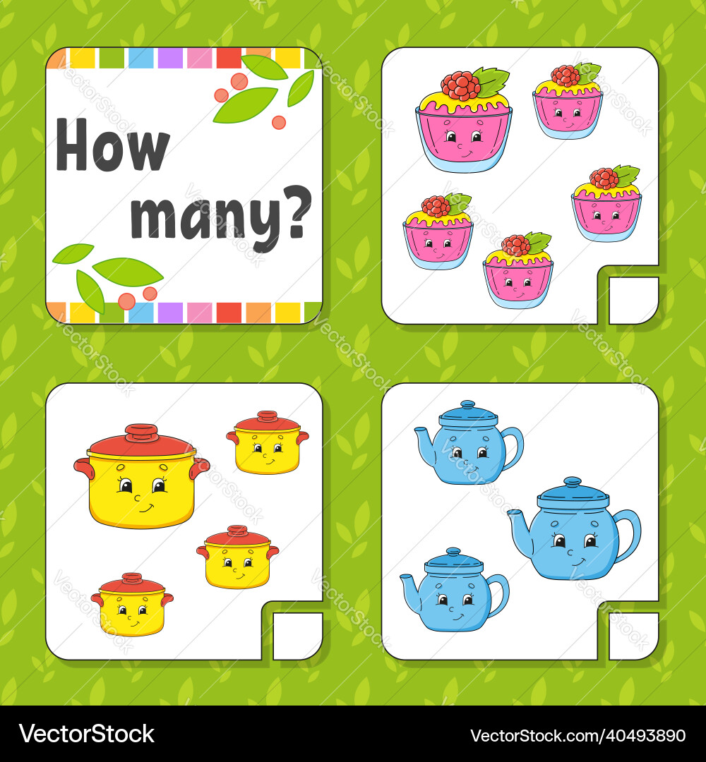 Counting game for children happy characters Counting game for children happy characters vector image