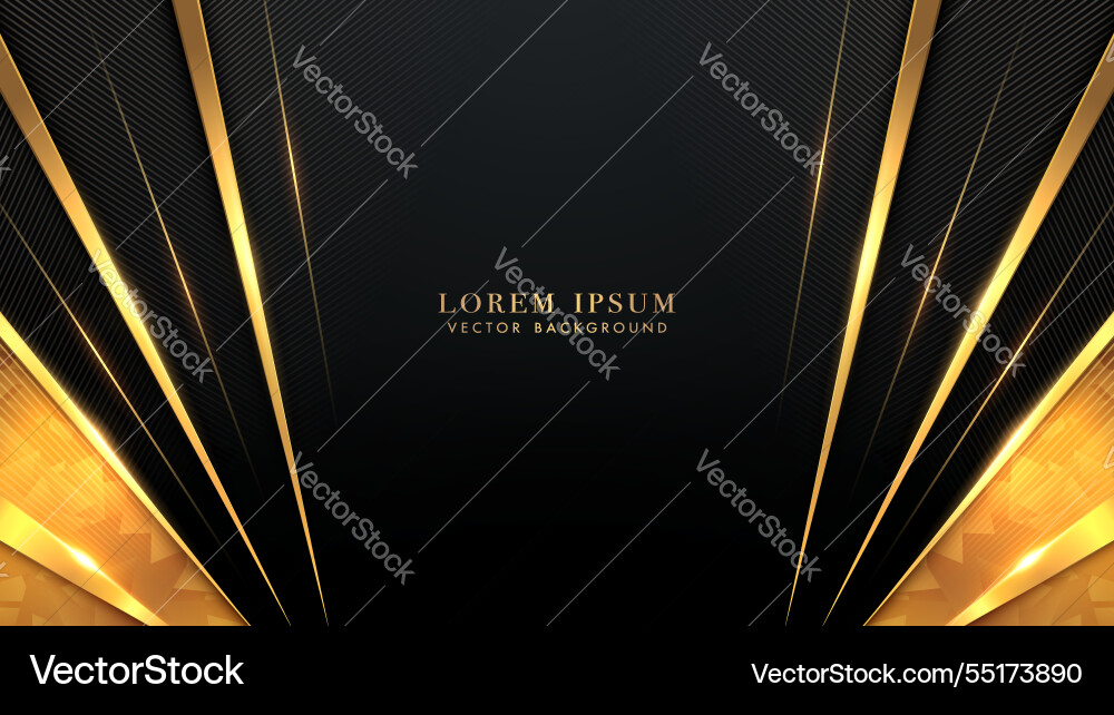 Diagonal golden shape and lines with glowing Diagonal golden shape and lines with glowing vector image