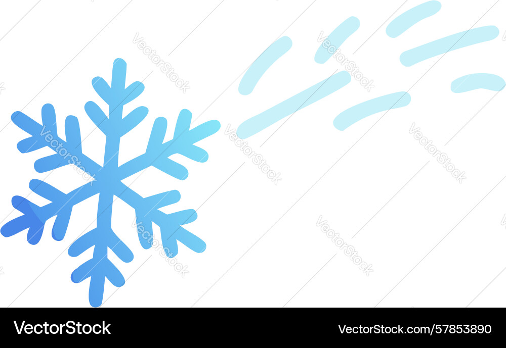 Dynamic snowflake winter weather frozen element Vector Image