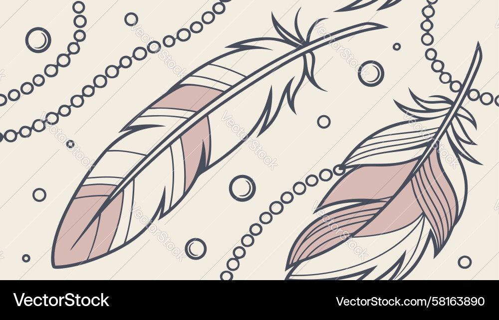 Feather and Chain Pattern Vector Image