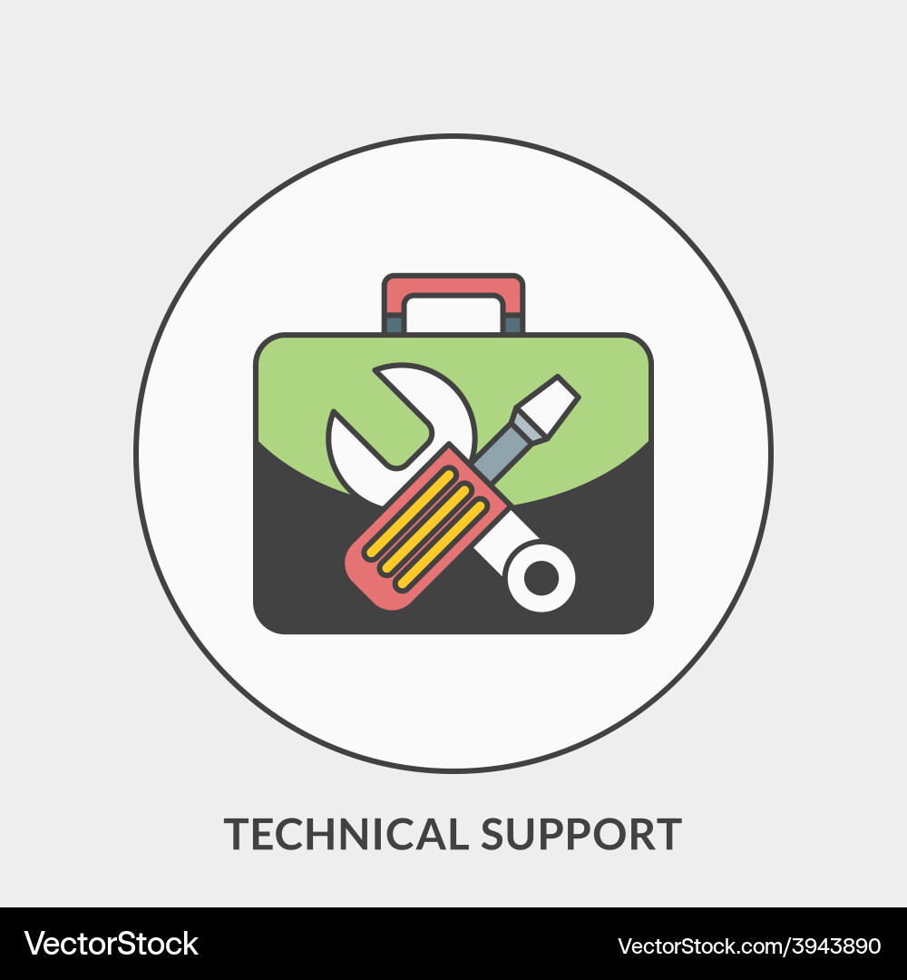 Flat design concept for technical support f Vector Image