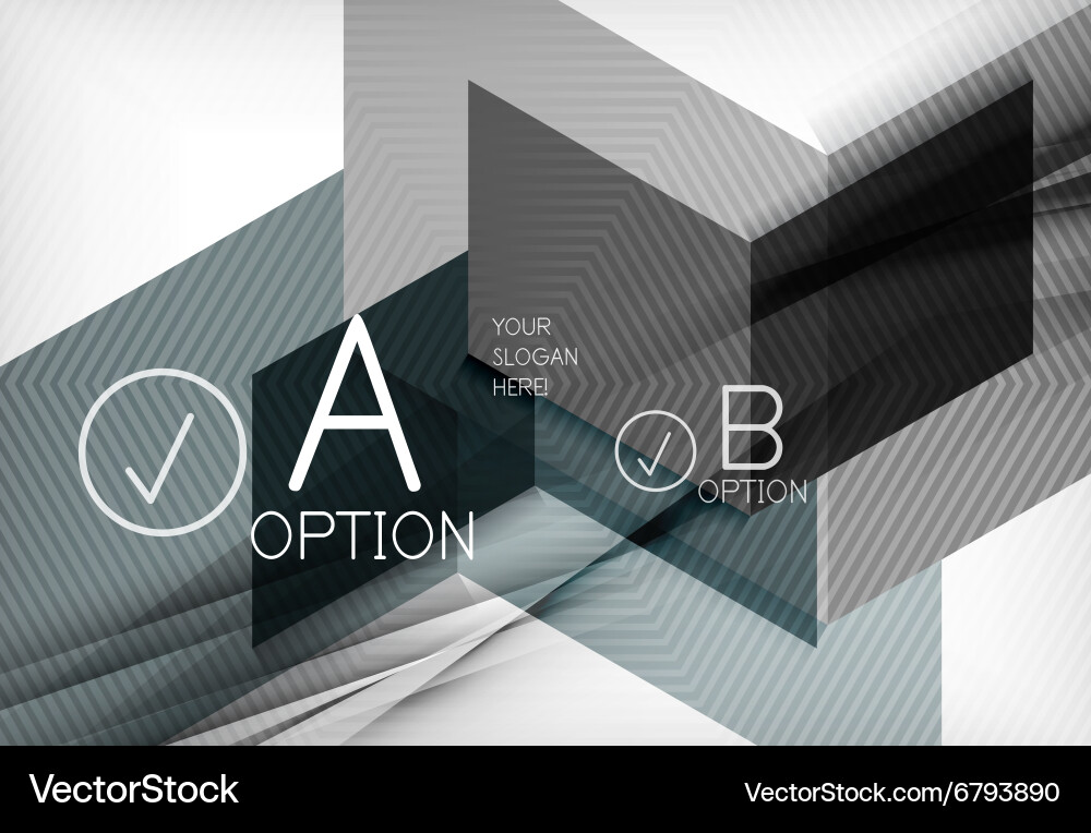 Geometric shapes with option elements infographic vector image
