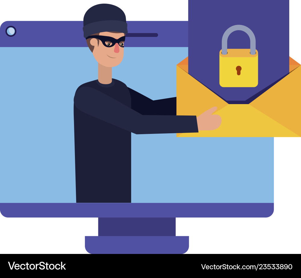 Hacker stealing information avatar character vector image