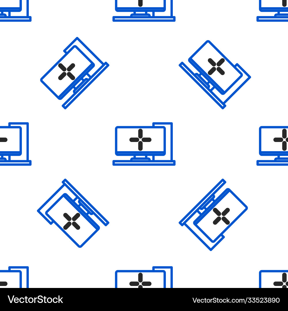 Line computer monitor icon isolated seamless Vector Image