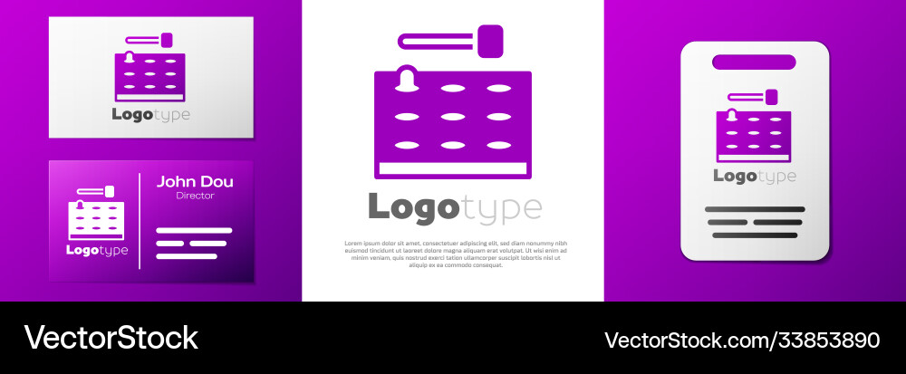 Logotype arcade game machine with hammer icon Vector Image
