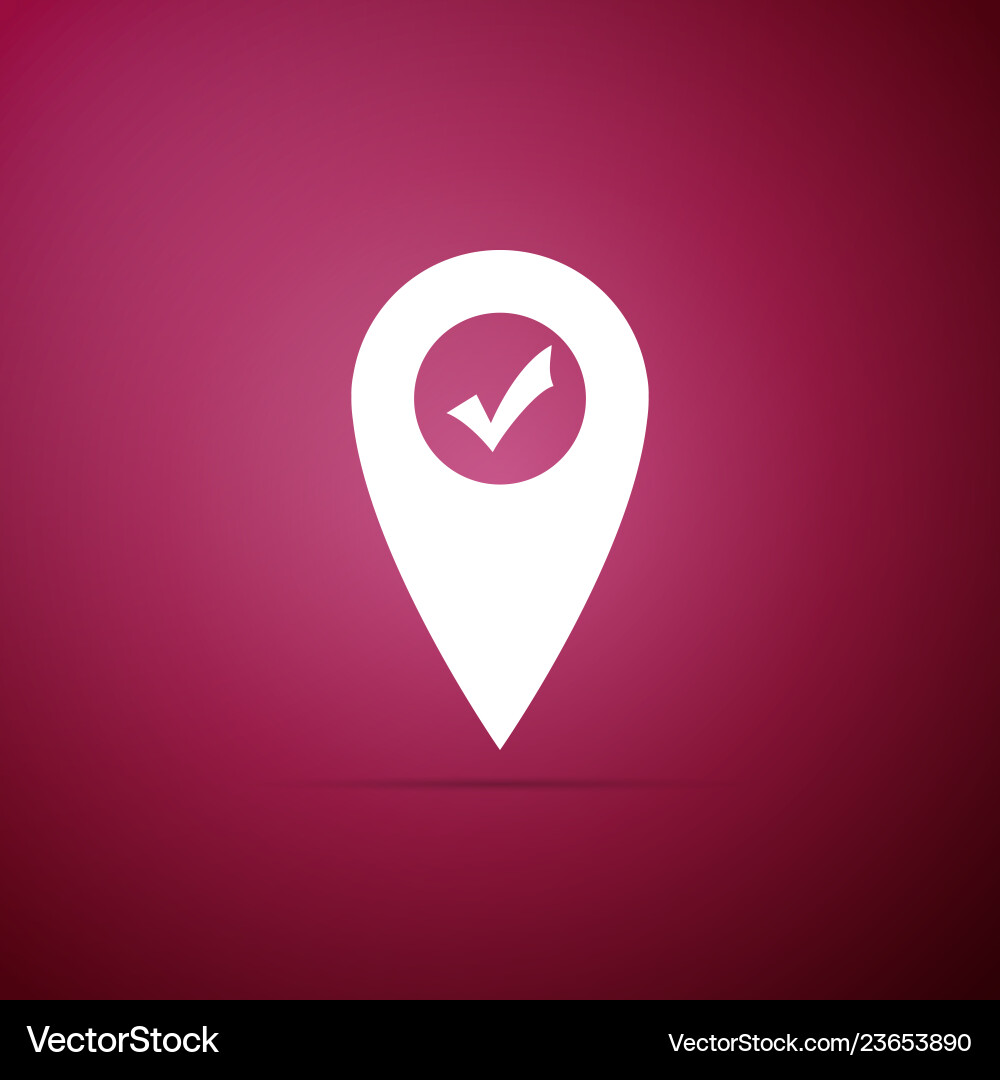 Map pointer with check mark icon isolated Map pointer with check mark icon isolated vector image