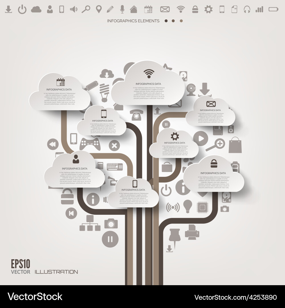 Modern Web Icon Tree Background vector image