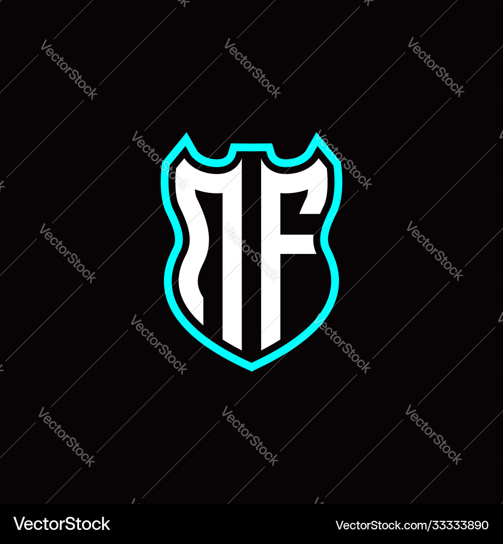N f initial logo design with shield shape N f initial logo design with shield shape Vector Image