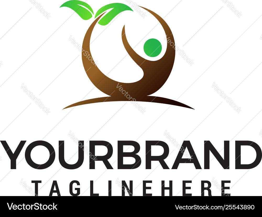 Personen Blatt Logo Design Konzept Vorlage Personen Blatt Logo Design Konzept Vorlage vektorbild