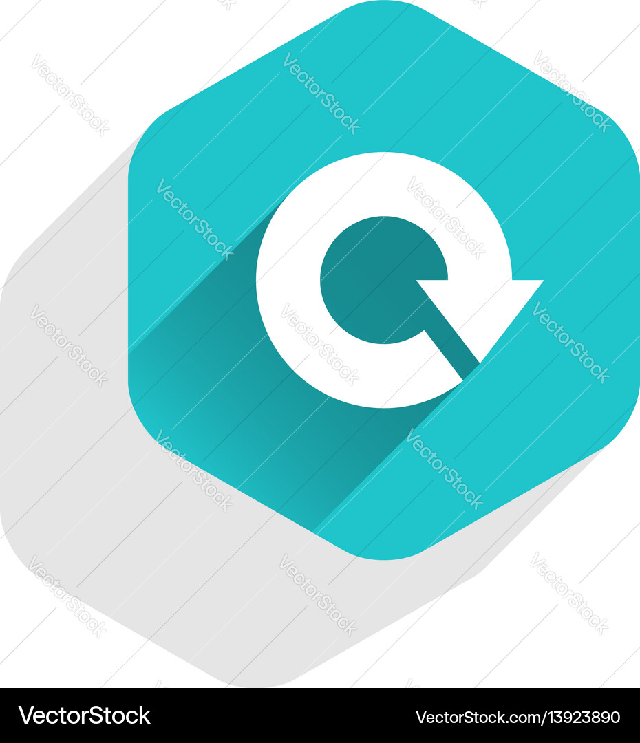 Reload Hexagon Button Icon vector image