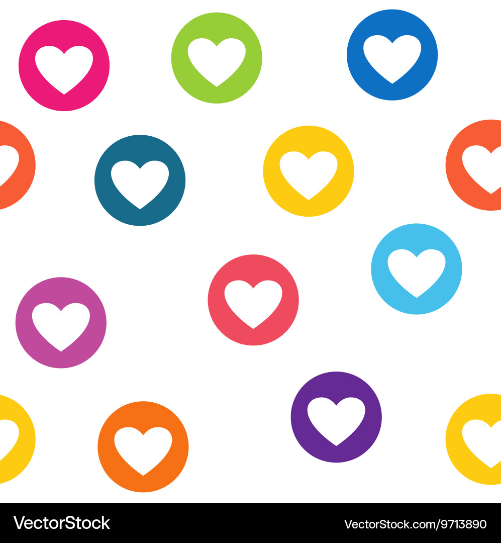 Seamless pattern with colorful hearts circles Vector Image