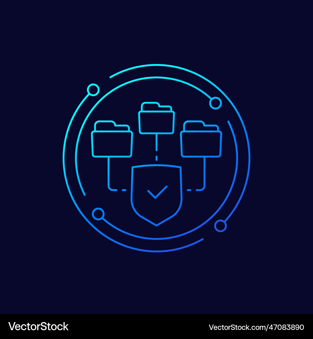 Secure folders line icon data security vector image
