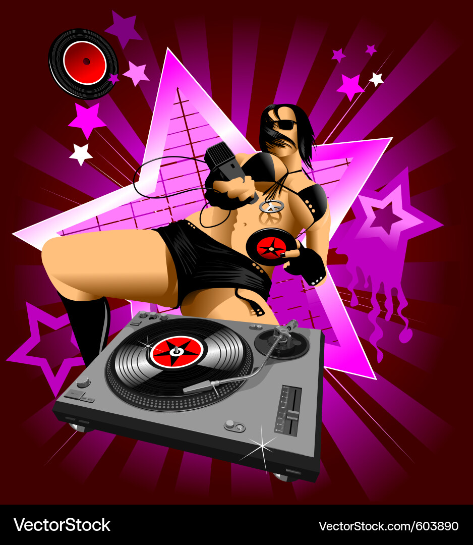 Sexy DJ Dance Party Vector Image