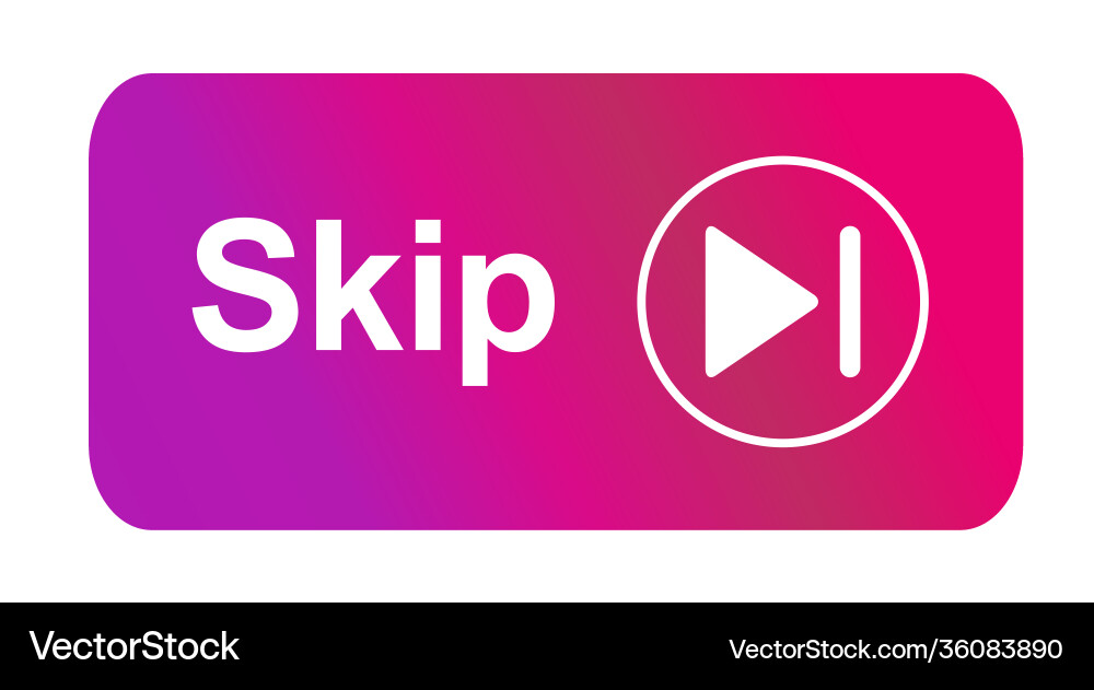 Skip ad button web icon isolated on white Skip ad button web icon isolated on white vector image