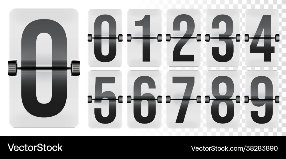 Table flap clock number counter for arrival vector image