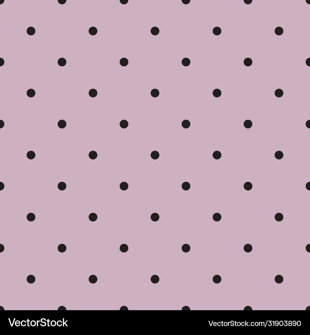 Tile pattern with black polka dots on violet vector image