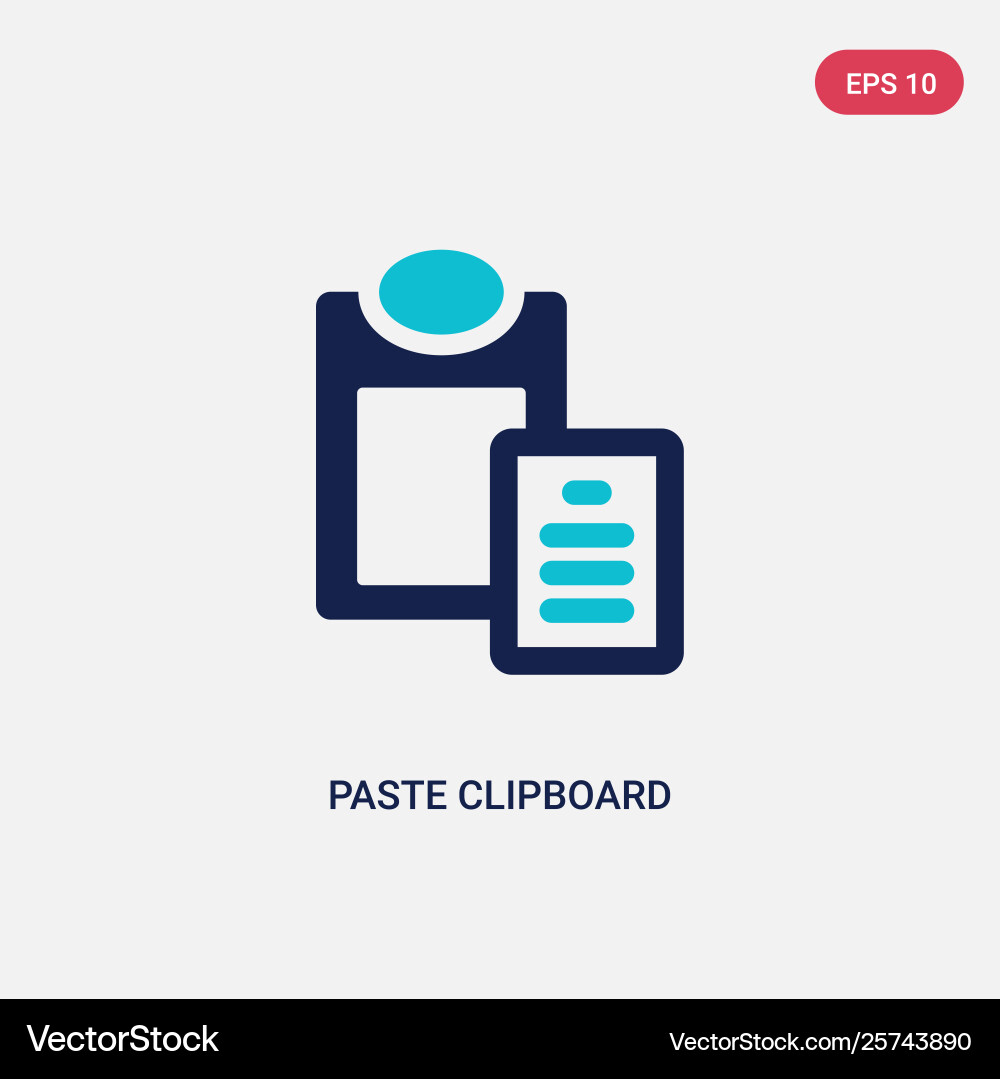 Two color paste clipboard icon from geometry Two color paste clipboard icon from geometry vector image