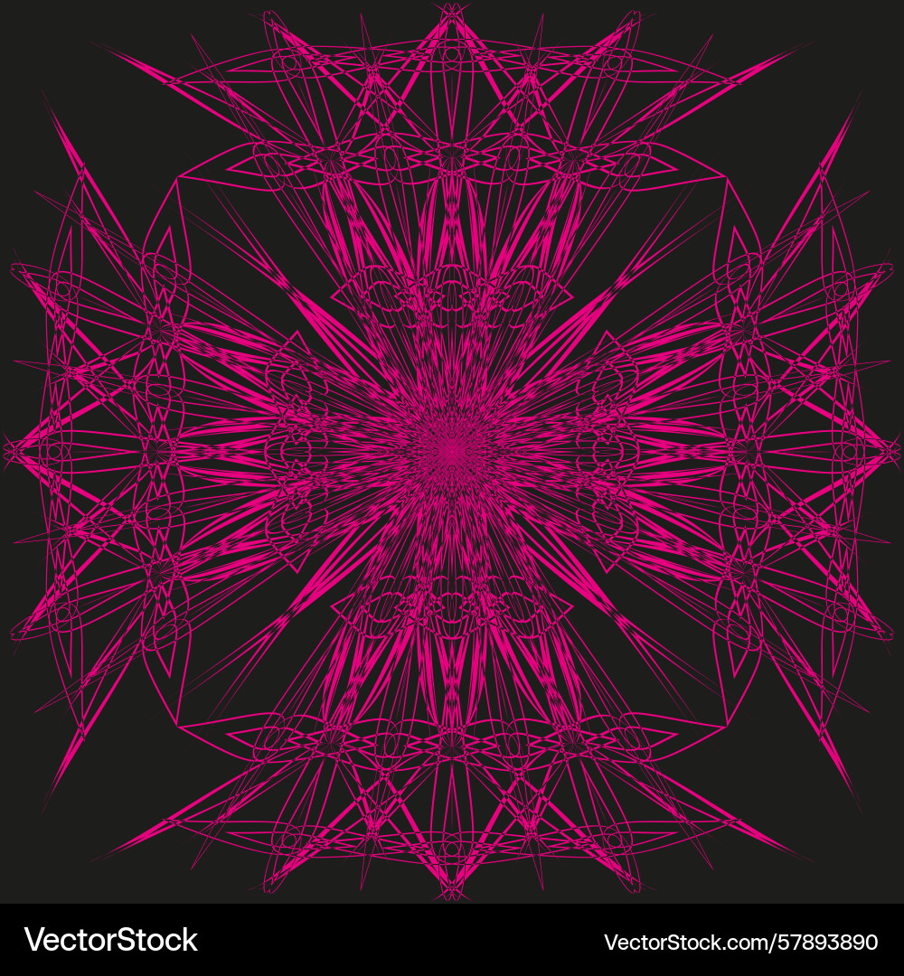 Vibrant linear pattern abstract flower dynamic vector image