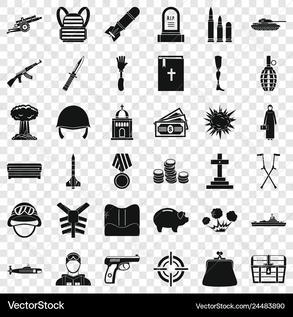 War crime icons set simple style War crime icons set simple style vector image