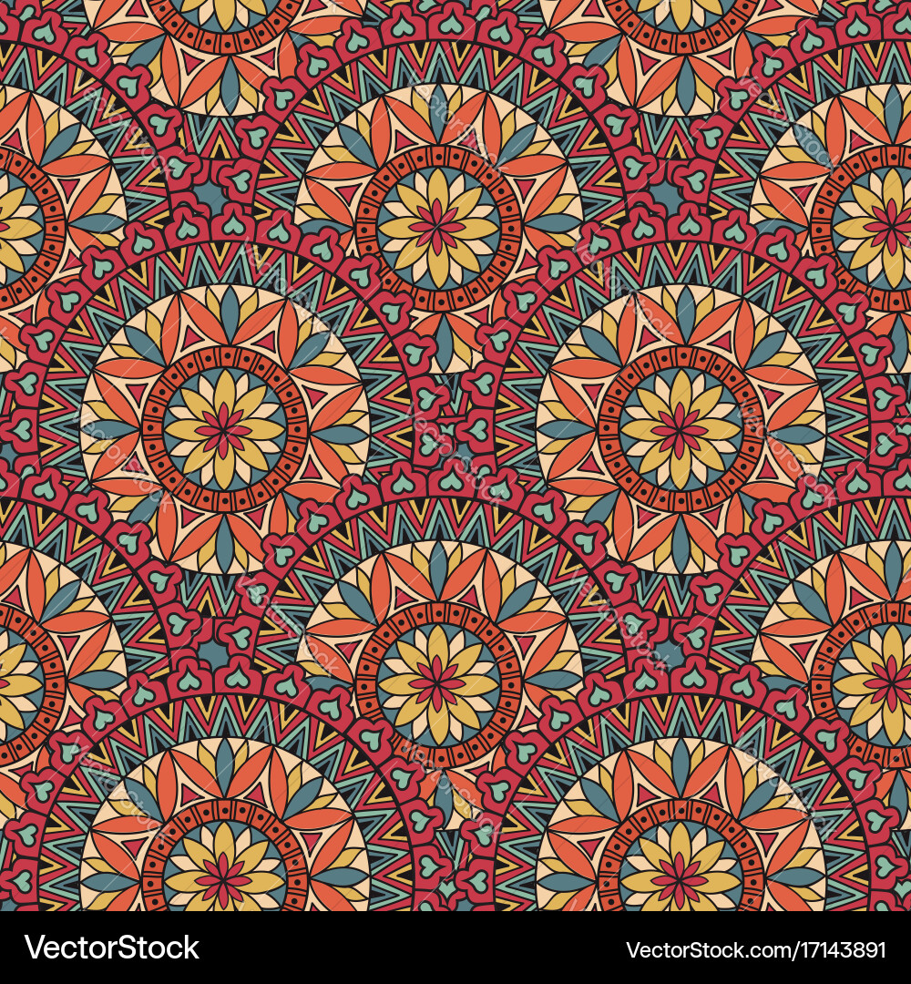 Abstract mosaic tile pattern oriental geometric Vector Image