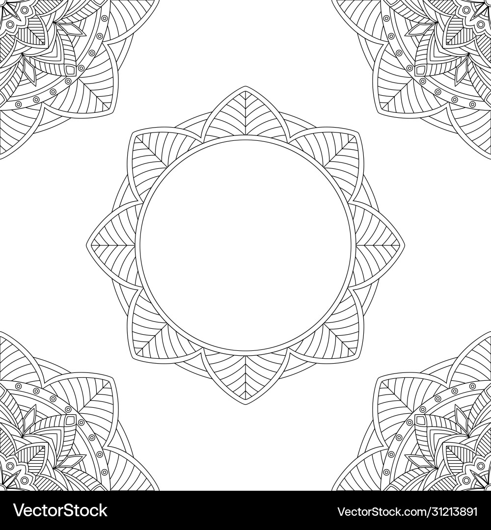 Background with floral mandalas coloring book Background with floral mandalas coloring book vector image