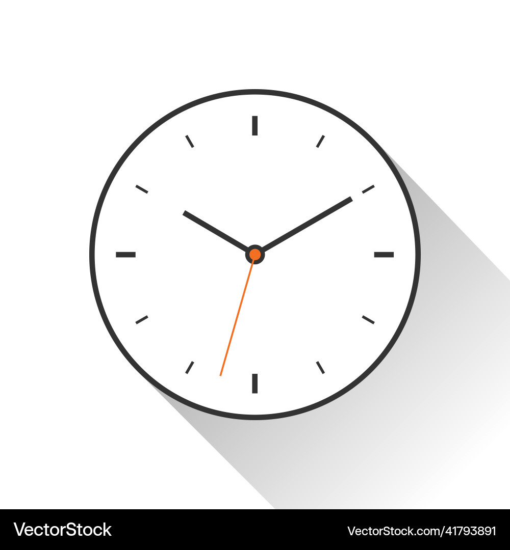 Clock icon in flat style minimalistic timer Clock icon in flat style minimalistic timer vector image