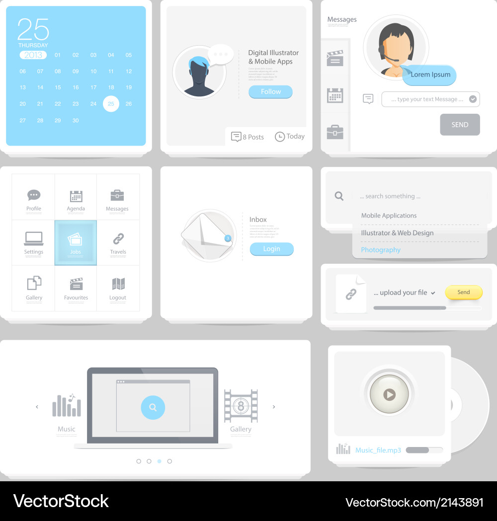 Communication web design elements Vector Image