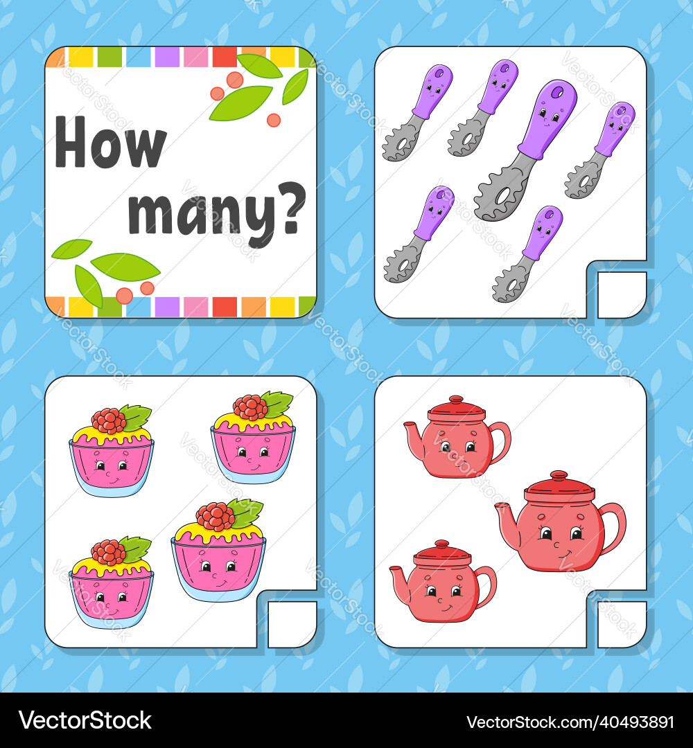 Counting game for children happy characters vector image