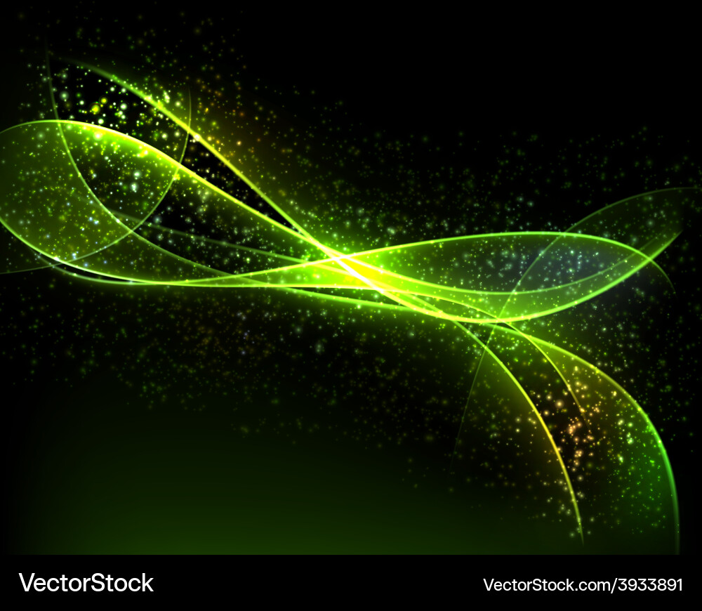 Dark glow background with color waves vector image