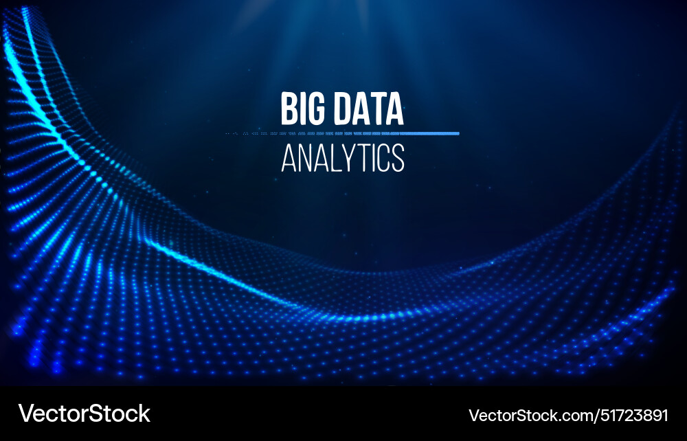 Digital wave visualization of big data analytics vector image