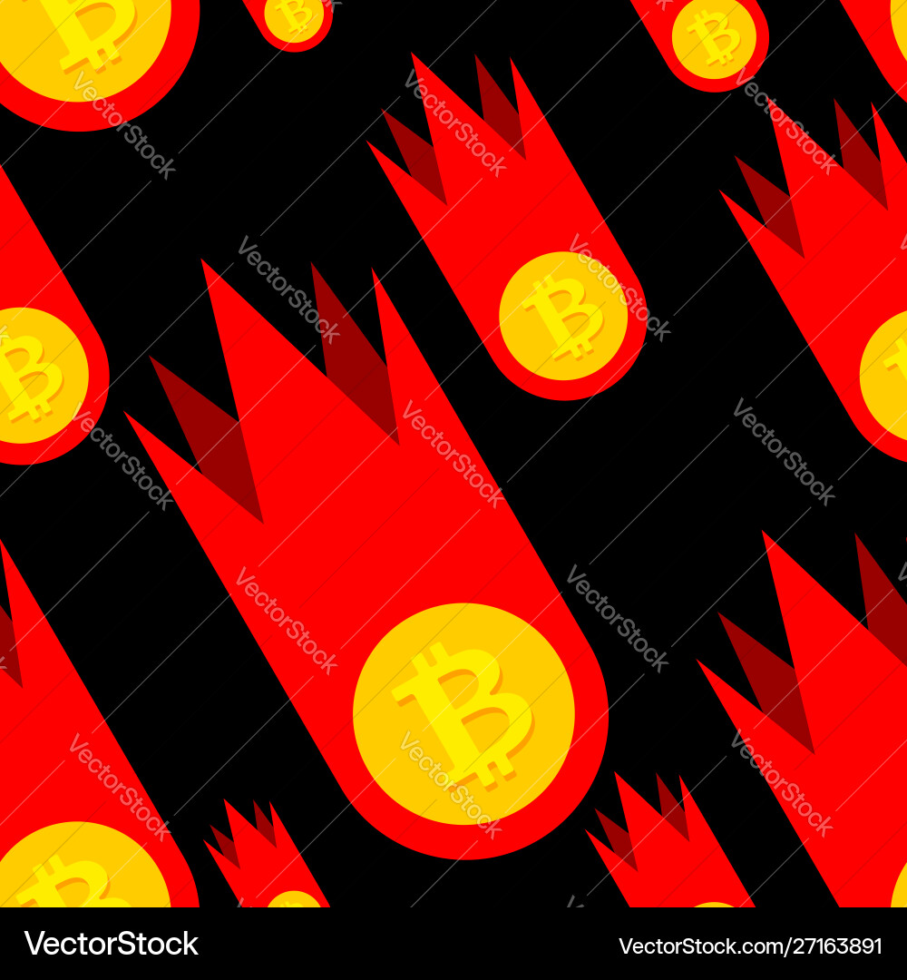 Falling bitcoin price pattern decrease in value vector image