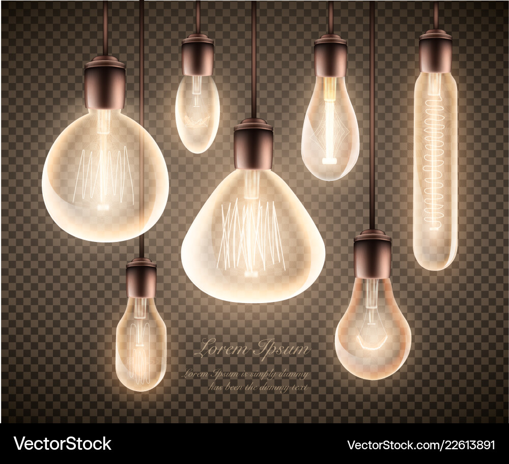 Figure set of a luminous light bulb Figure set of a luminous light bulb vector image